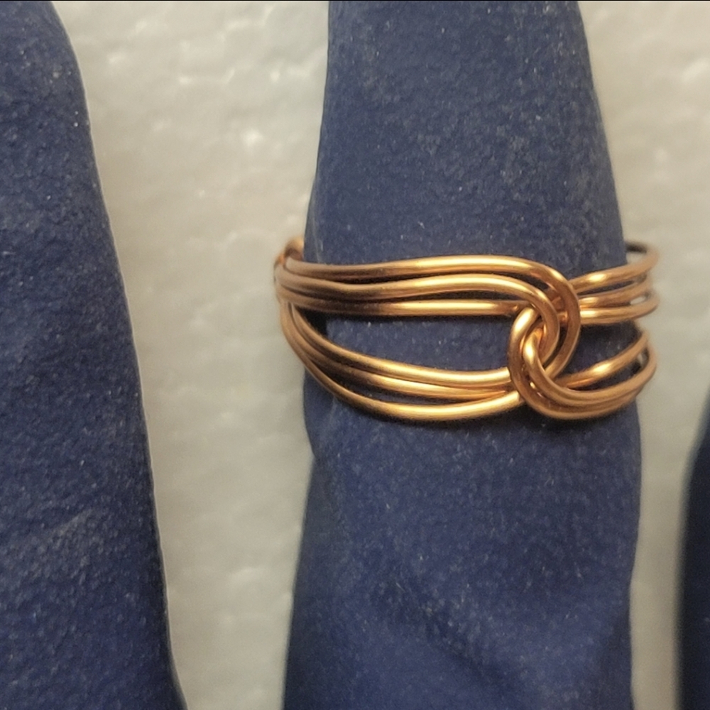 Tripled Twisted Copper Wire Rose Ring - image 5